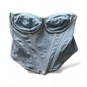 Fashion Nova Denim Bustier Corset Top NWT – Size 1X